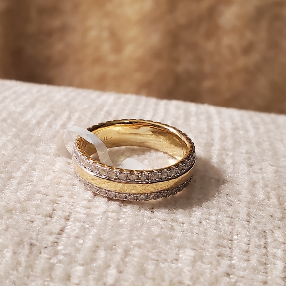 New Elegant Gold and Silver 925 Women's Ring - Picture 5 of 5